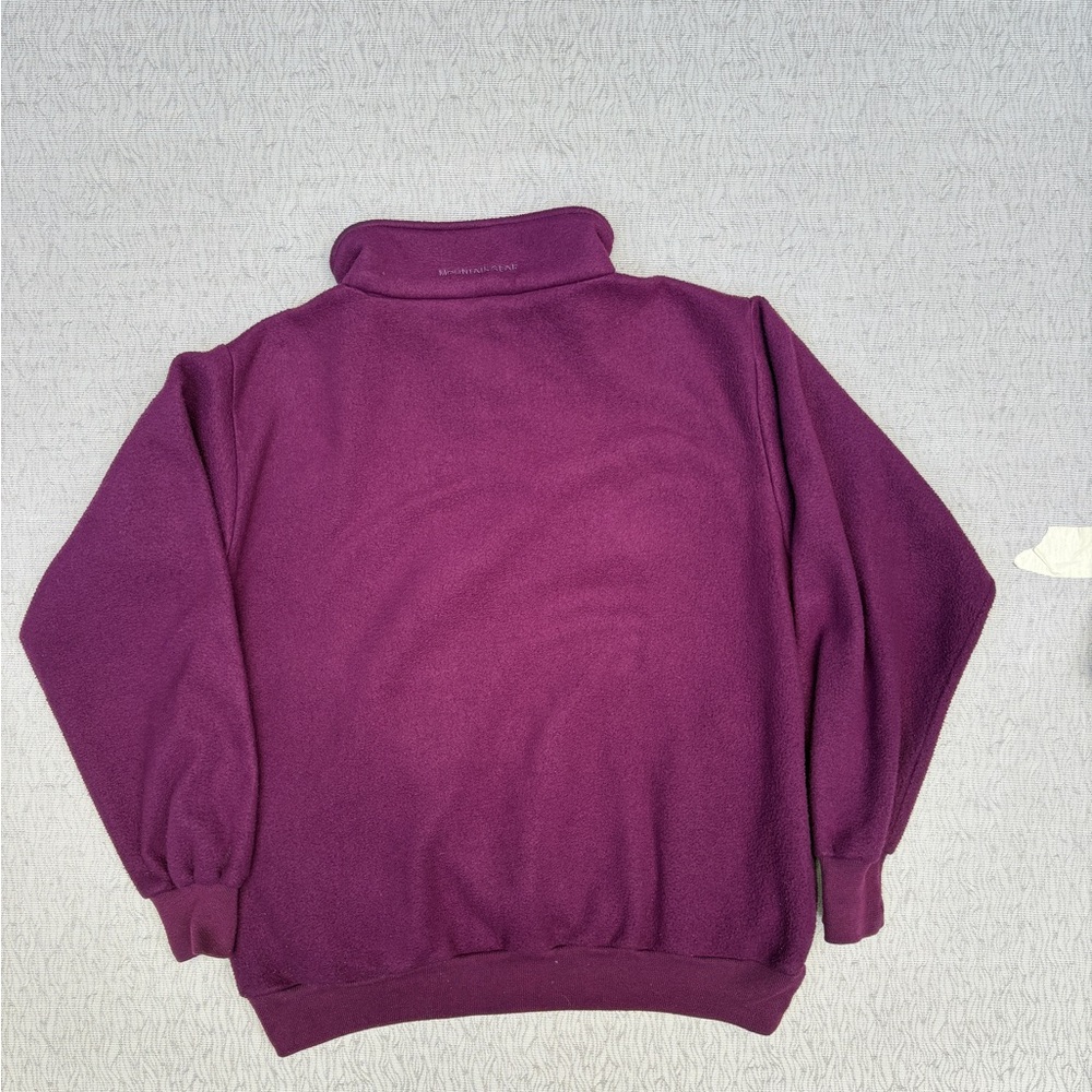 Vintage Women's XL Quarter Zip-Up Deep Purple Fleece Sweater - Picture 5 of 8